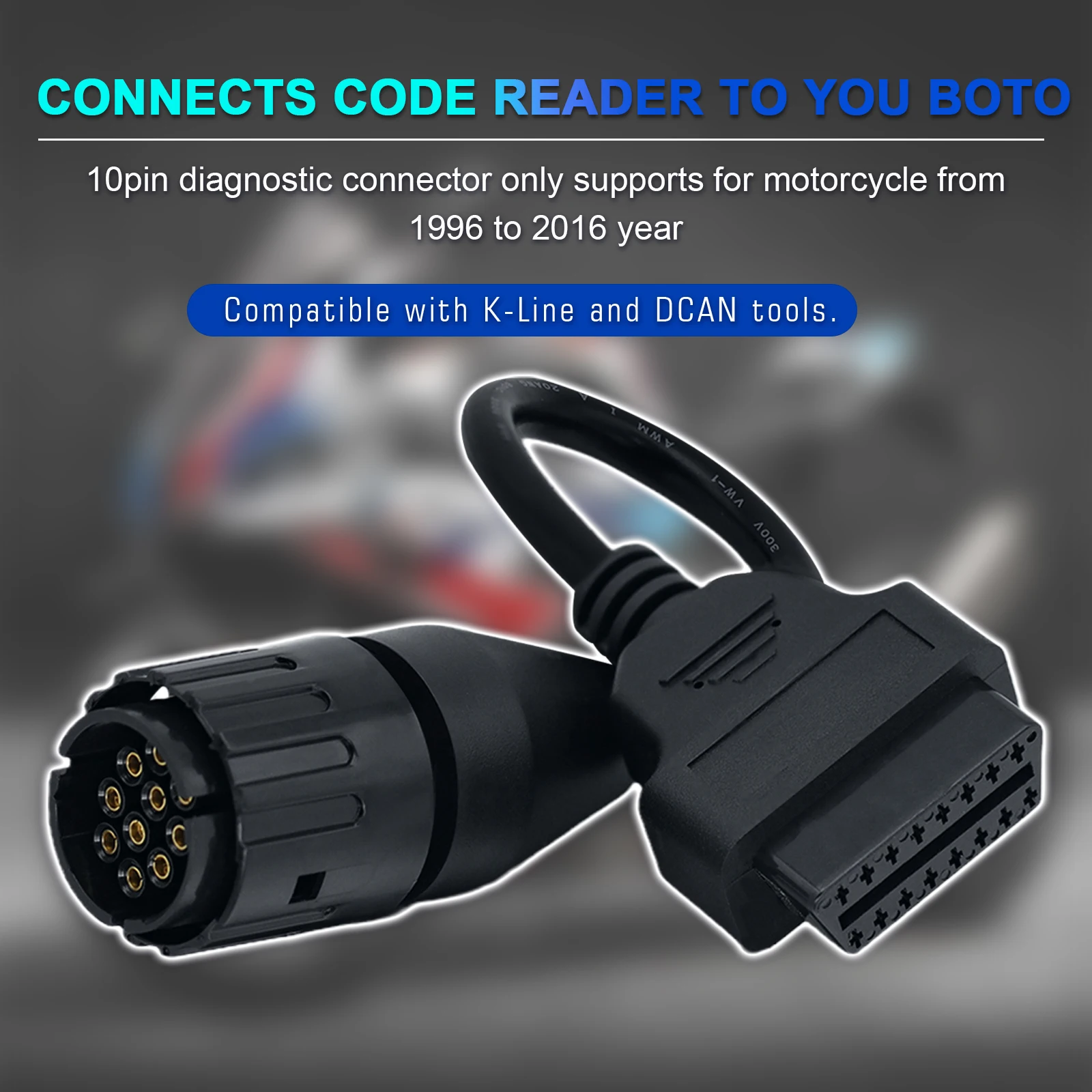 Motorrad 10-Pin-zu-OBD2-Diagnosekabel für F800GS S1000 R1200GS 10-Pin-OBD-Adapter für ICOM-D für Motorräder der C/F/G/K/R/S-Serie – Detail 7