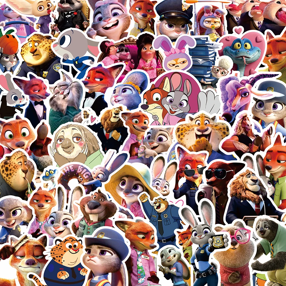 Autocollants Graffiti Zootopia mignons d'animation Disney, 86 pièces, décoration créative, étui de téléphone portable, carnet de notes, tasse d'eau, jouets cadeaux