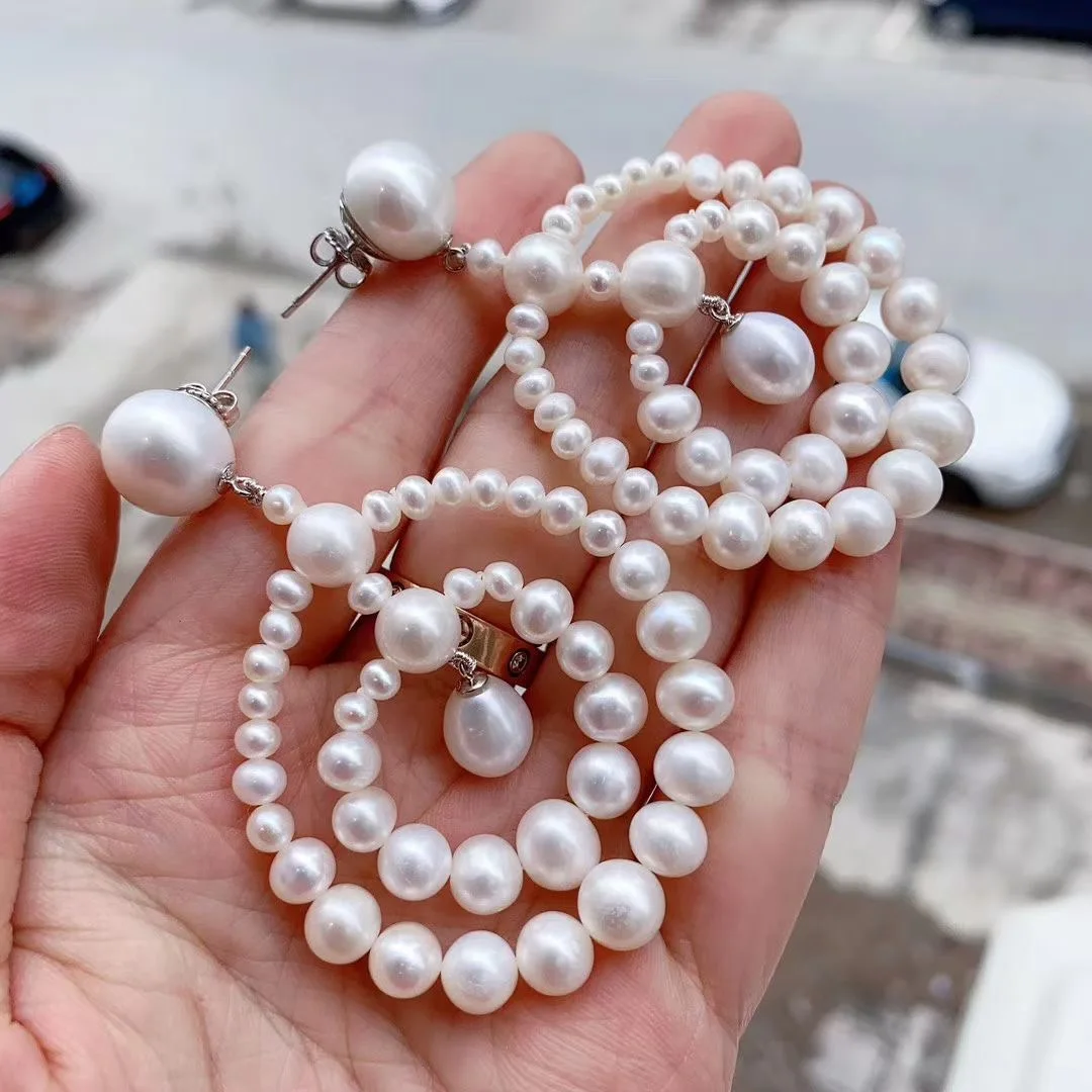 

Charming Natural 3-7mm AAA+ south sea White Handmade Pearl Earring