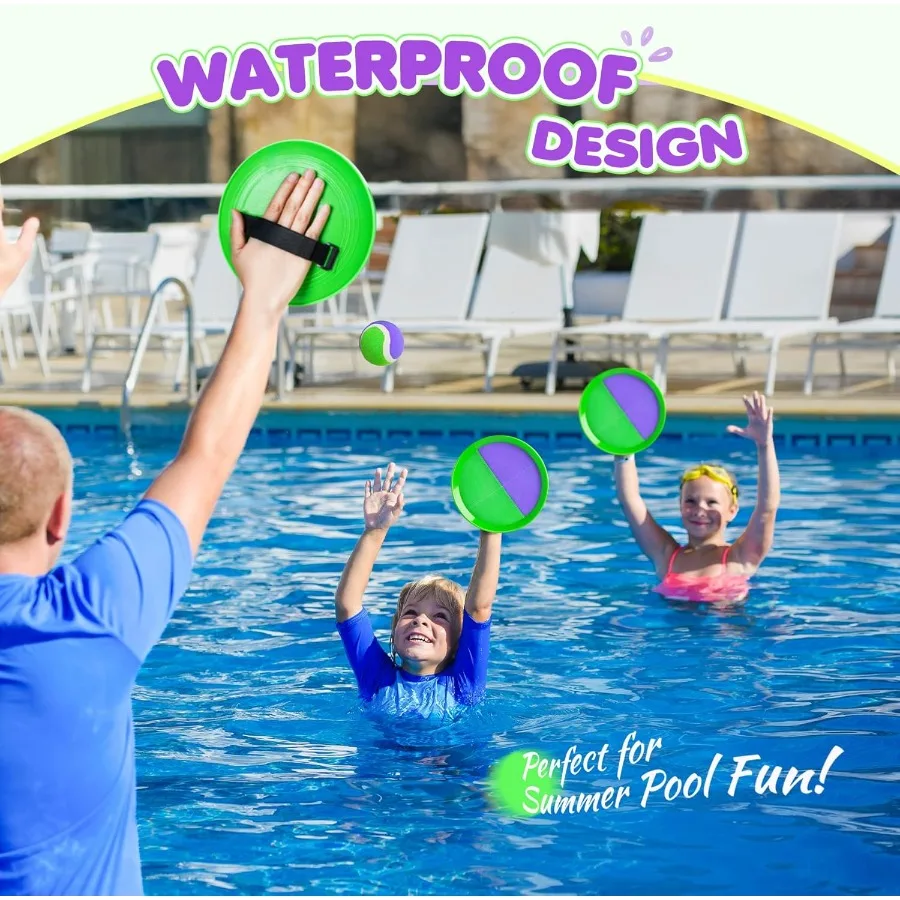 ชุดของเล่นโยนและจับลูกบอล รุ่นอัพเกรด เกมกลางแจ้งสำหรับทั้งครอบครัว กันน้ำ เหมาะสำหรับเล่นที่ชายหาด สระว่ายน้ำ และสนามหญ้า ของขวัญสุดคลาสสิก