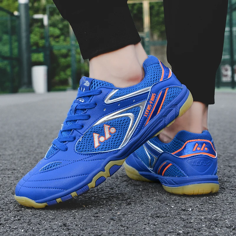 男性女性スポーツバドミントンシューズブルーグリーン女性ジムウ - Shock Absorbing Gym Trainers のレビューと価格