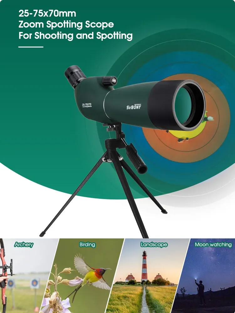 SVBONY F9308B Telescópio Luneta de Observação Monóculos Binóculos Potentes Bak4 FMC À Prova D'Água