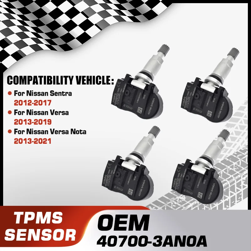 

1/4PCS Tire Pressure Sensor For Nissan Sentra 2012-2017 Nissan Versa 2013-2019 Nissan Versa Nota 2013-2021 40700-3AN0A 315 MHz