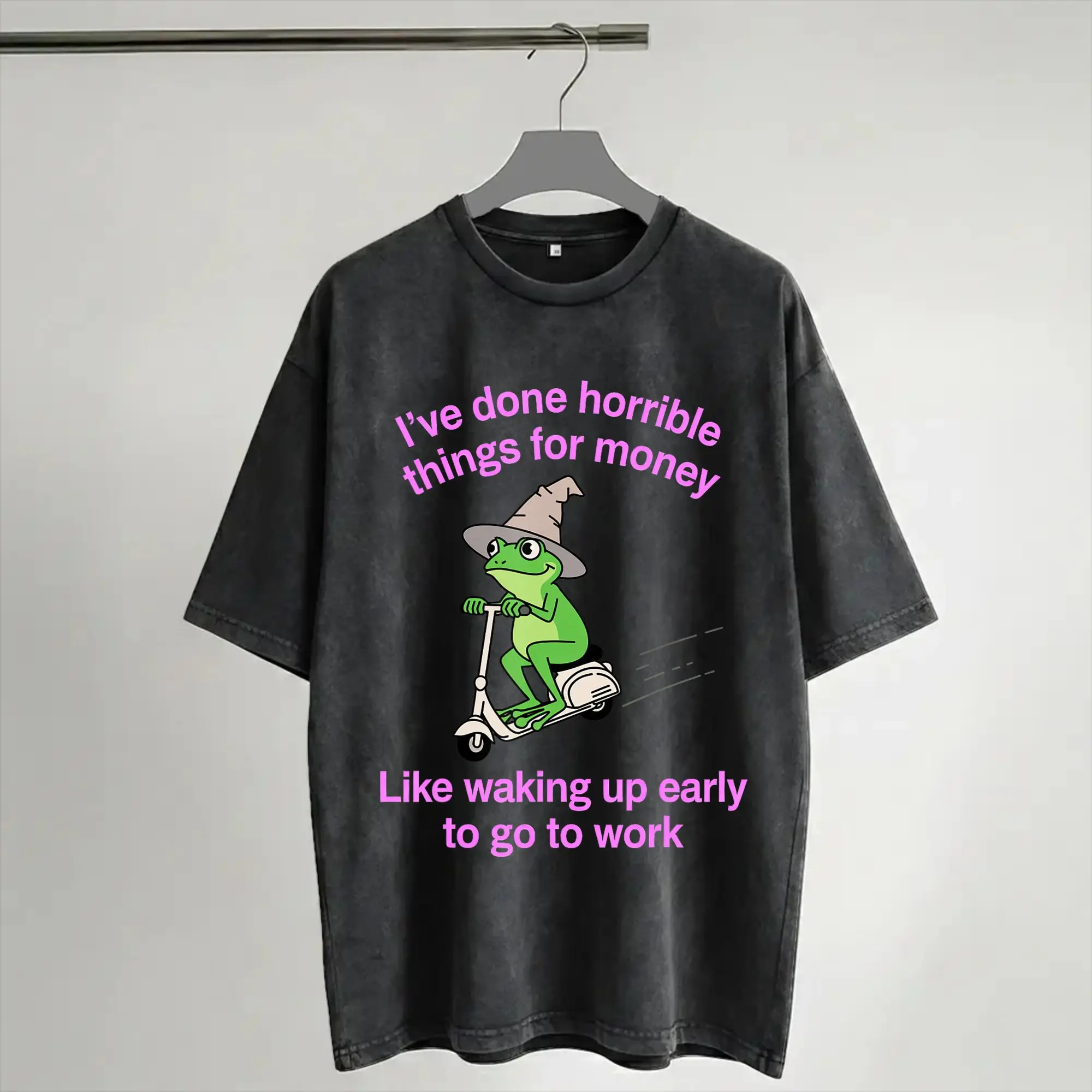 I've Done Horrible Things for Money Apparel Washed T Shirt for Men Women Streetwear Hip Hop T-Shirt Printed  Tees Tops