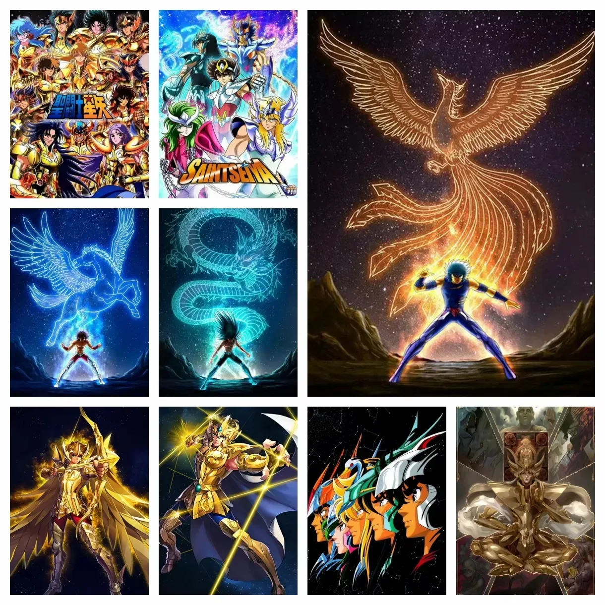 Diamond Painting Japanese Anime Saint Seiya Cartoon Full Round/Square Diamonds Mosaic Artwork Creative Handmade Home Decor Gift
