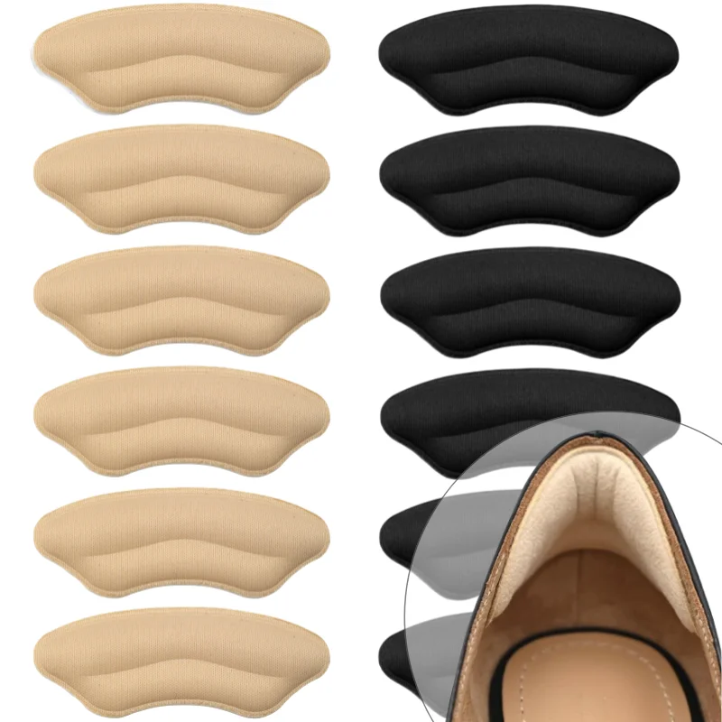 

6 Pairs Heel Insoles Pads Patch Pain Relief Anti-wear Cushion Feet Care Heel Protector Shoes Accessories Inserts Liners Filler