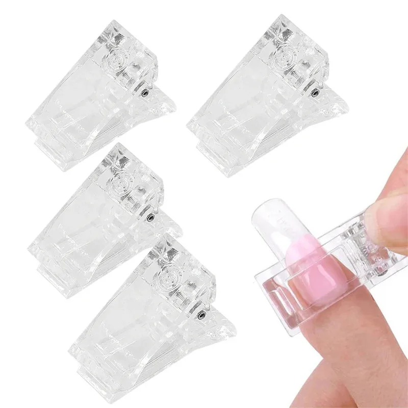 Clip d'art d'ongle en acrylique Transparent, Gel de mise en forme rapide, Extension d'ongles, ensemble d'outils de coiffure pour Nail Art ​