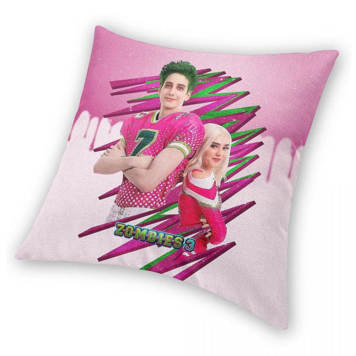 غطاء وسادة مربع مخملي من الكتان ، ديكور بسحاب إبداعي ، غطاء وسادة أريكة ، زومبي 3 ، أديسون Zed ، سحر ، بوليستر #4