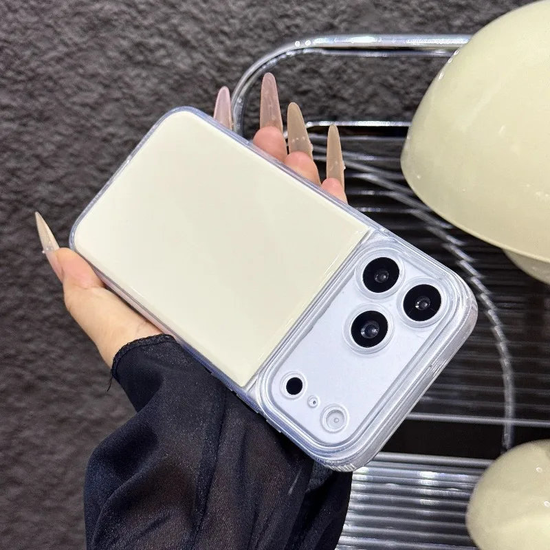 Luxuriöse Dopamin-Einfarbige Stoßfeste Hülle für iPhone 18 17 16 15 14 Plus 13 12 11 Pro Max Plus Transparente Anti-Vergilbungs-Rückabdeckung