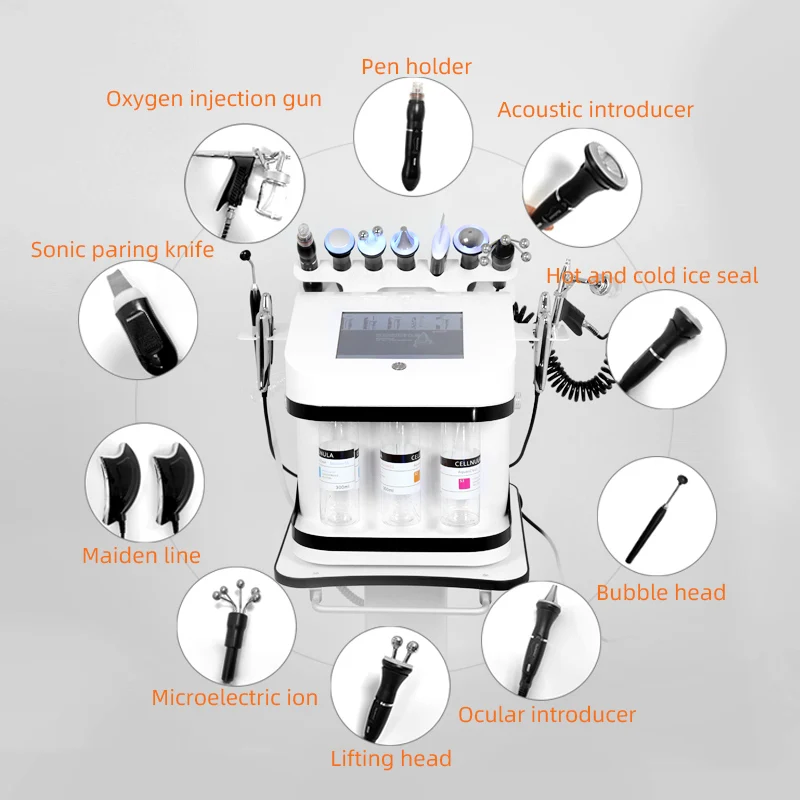 Draagbare Bubble Zuurstof Jet Peel Machine Hydra Dermabrasie 10 IN 1 Huidverzorging Reiniging Facial Dermabrasie Schoonheid Apparatuur