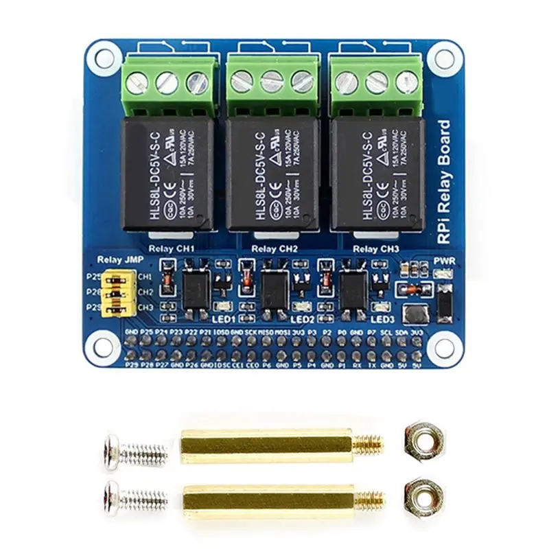 A67P-3 Channel Relay Extention Board For Raspberry Pi 5/4B With Optocoupler Isolation For Raspberry Pi 5 4B 3B+ 3B Zero 2W