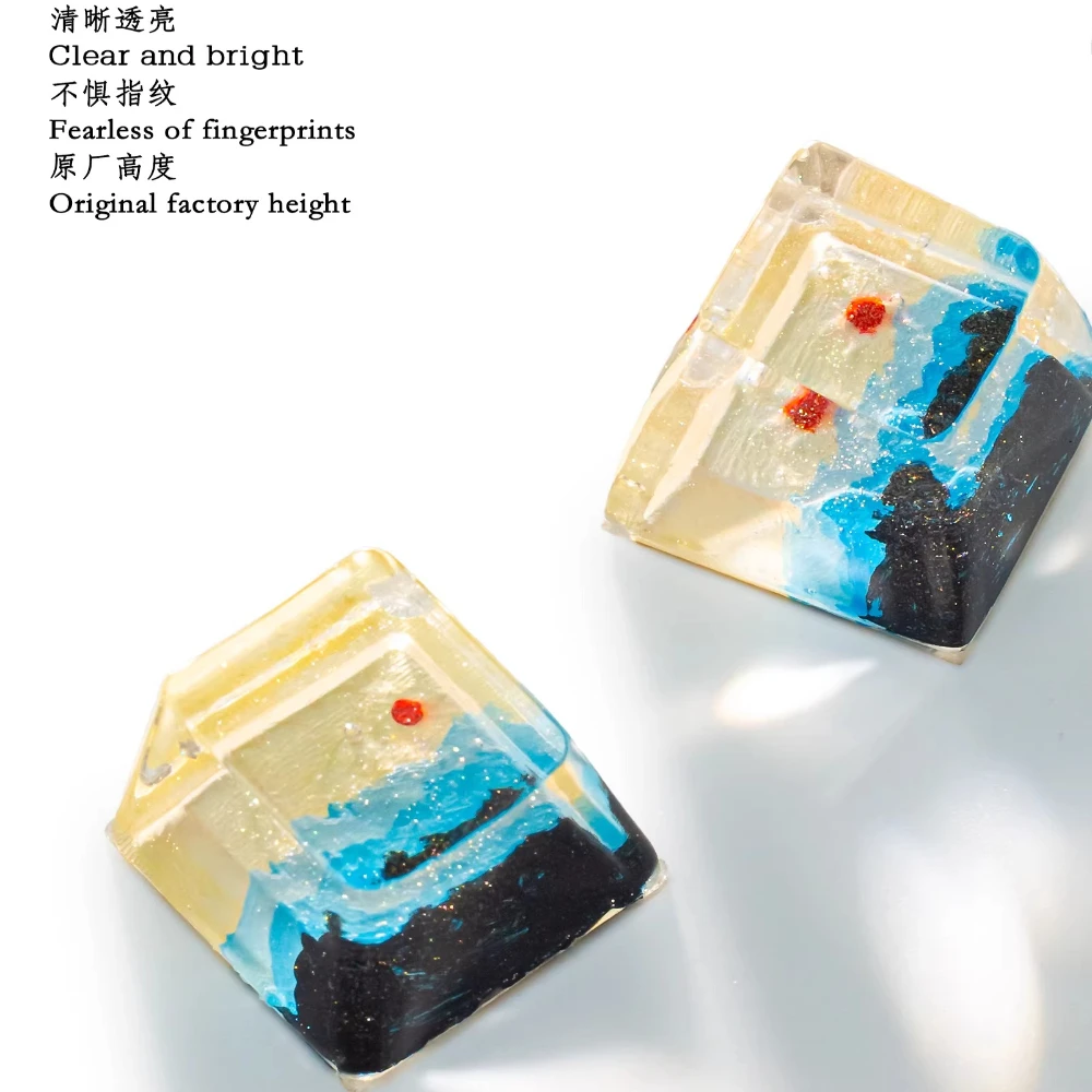 

Oil Painting Handmade Art Keycaps Customied Cherry Profile Artisan Point Keycap Translucent 1pc Mechanical Keyboard Accessories