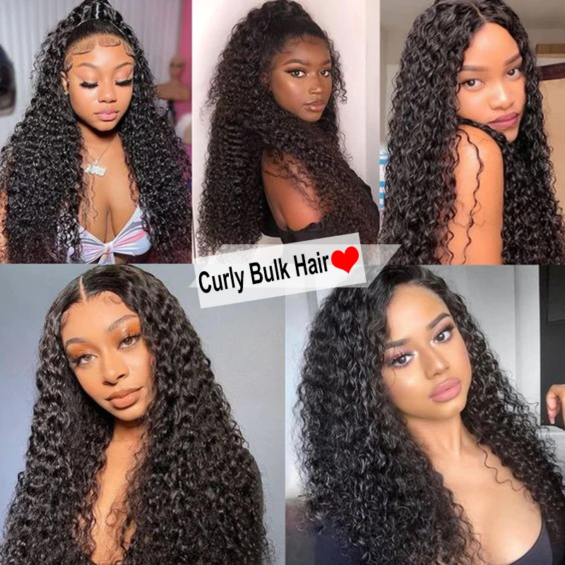 Human Hair Bulk Water Wave No Weft Hair Bulk For Braiding Curly Hair Real Human Hair Indian Natural Black Human Hair Extensions