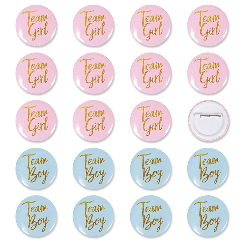 

24pcs Gender Reveal Party Decorations Team Boy Team Girl Button Pin or Wedding Racing Theme Party Supplies Pink Blue Badge 4.5cm