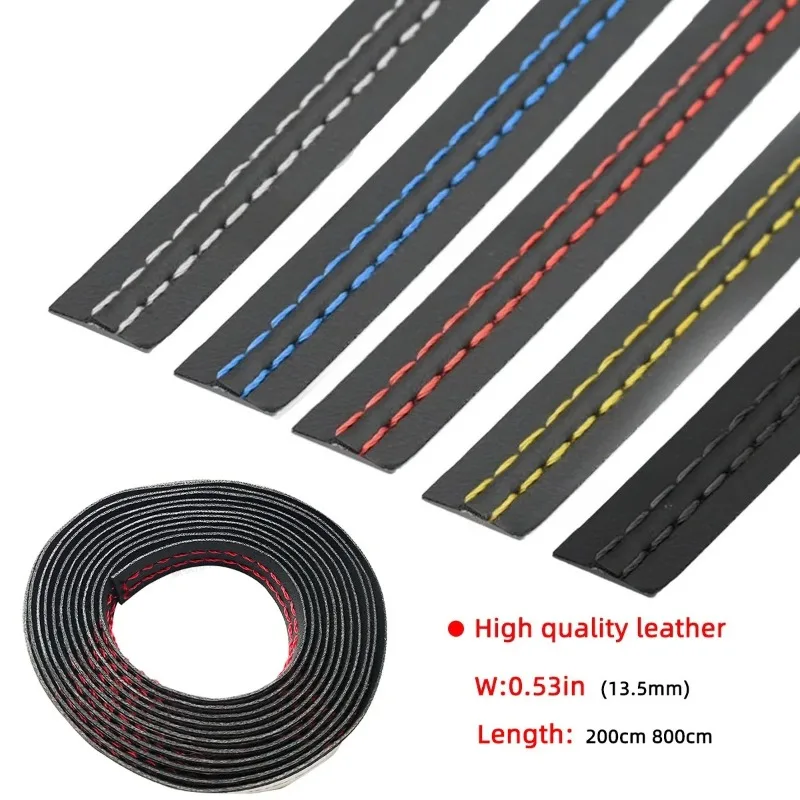 2 متر/8 متر سيارة ذاتية اللصق صب تقليم لوحة القيادة الداخلية السيارة الجلود الديكور خط لتقوم بها بنفسك جديلة قطاع نمط السيارة الديكور #5