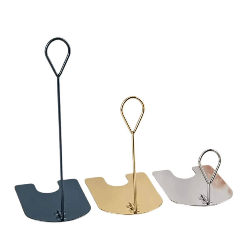 Premium Multi-Use Name Card Holder Stainless Steel Vertical Price Display Stand Metal Wire Clip Stable Flat Table Sign Holder