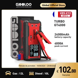 GOOLOO 4000A 12V Charger External Battery Booster 24000mah Car Jump Starter Car Battery PD100W Fast Charging Portable Power Bank