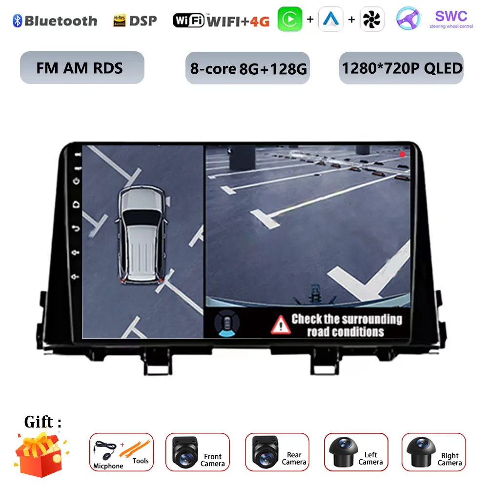 Android 16 WIFI + 4G LTE Carplay Auto Audio Radio Multimedia Video Player GPS DSP Voor KIA PICANTO ochtend 2017 2018 2019 2020
