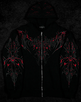 Breathedivinity Gothic Style Pattern Hoodie Oversized Y2K Long sleeve Sweatshirts Dark Textured Print Mayhem Gmy Man Hoodie Coat