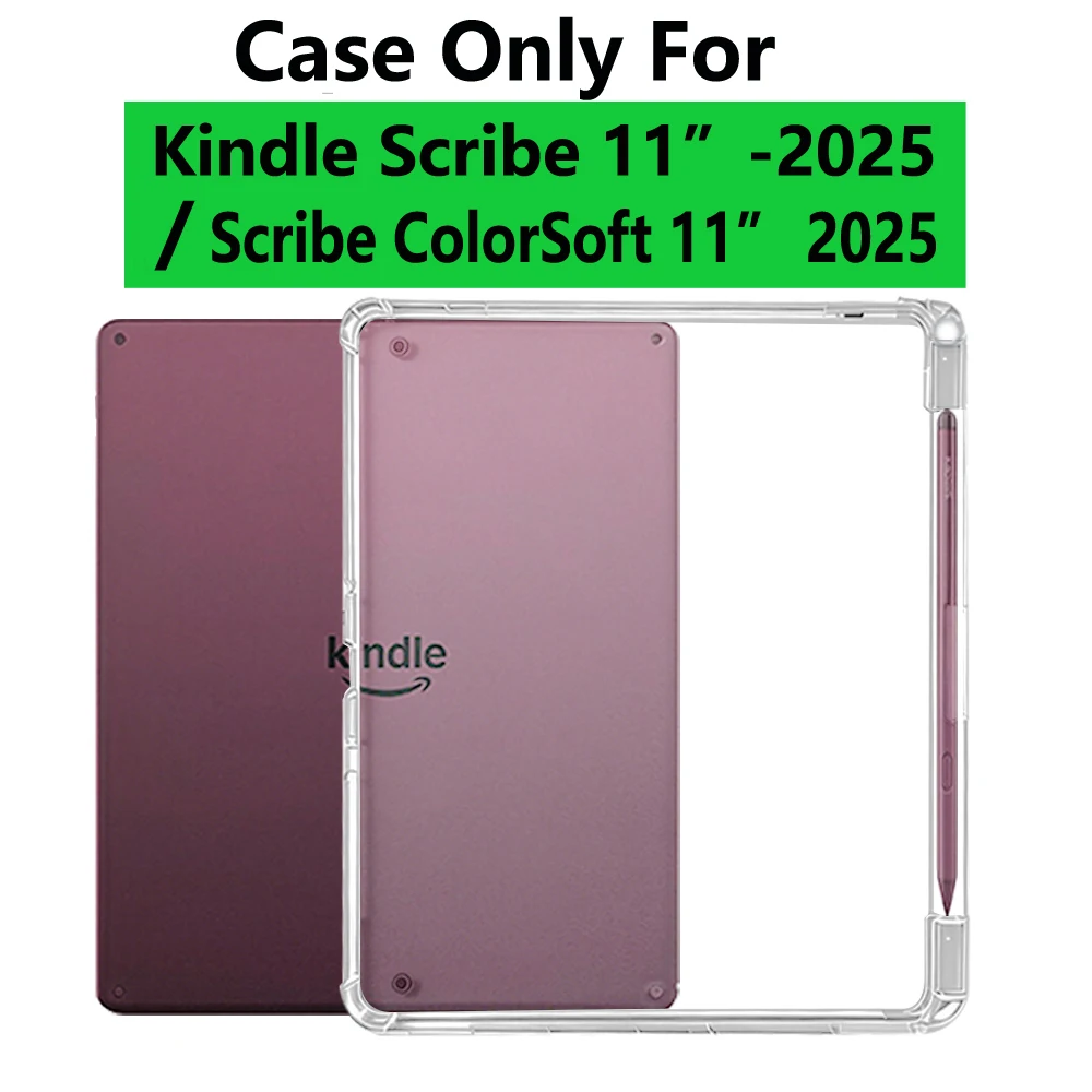 Funda Transparente para Kindle Scribe 11" 2025/Scribe Colorsoft 11", Funda Protectora Trasera de TPU Suave