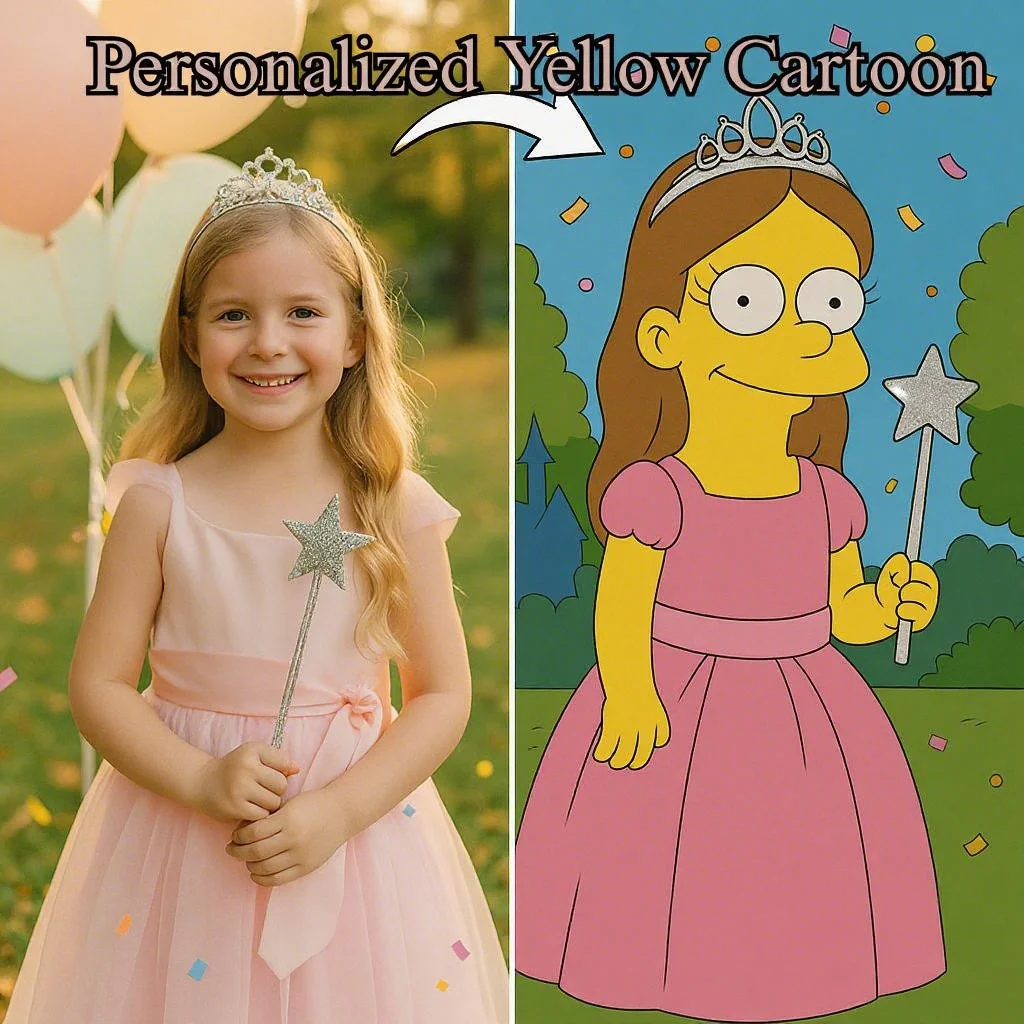 Retrato familiar personalizado de Simpsons, retrato familiar, retrato personalizado, regalo de dibujo de personaje de dibujos animados amarillo de familia Pet