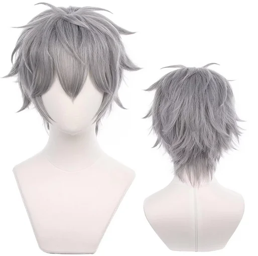 Grey Cosplay Wig for Anime Ensemble Stars Sena Izumi Short Straight Heat Resistant Fiber Synthetic for Halloween Wigs