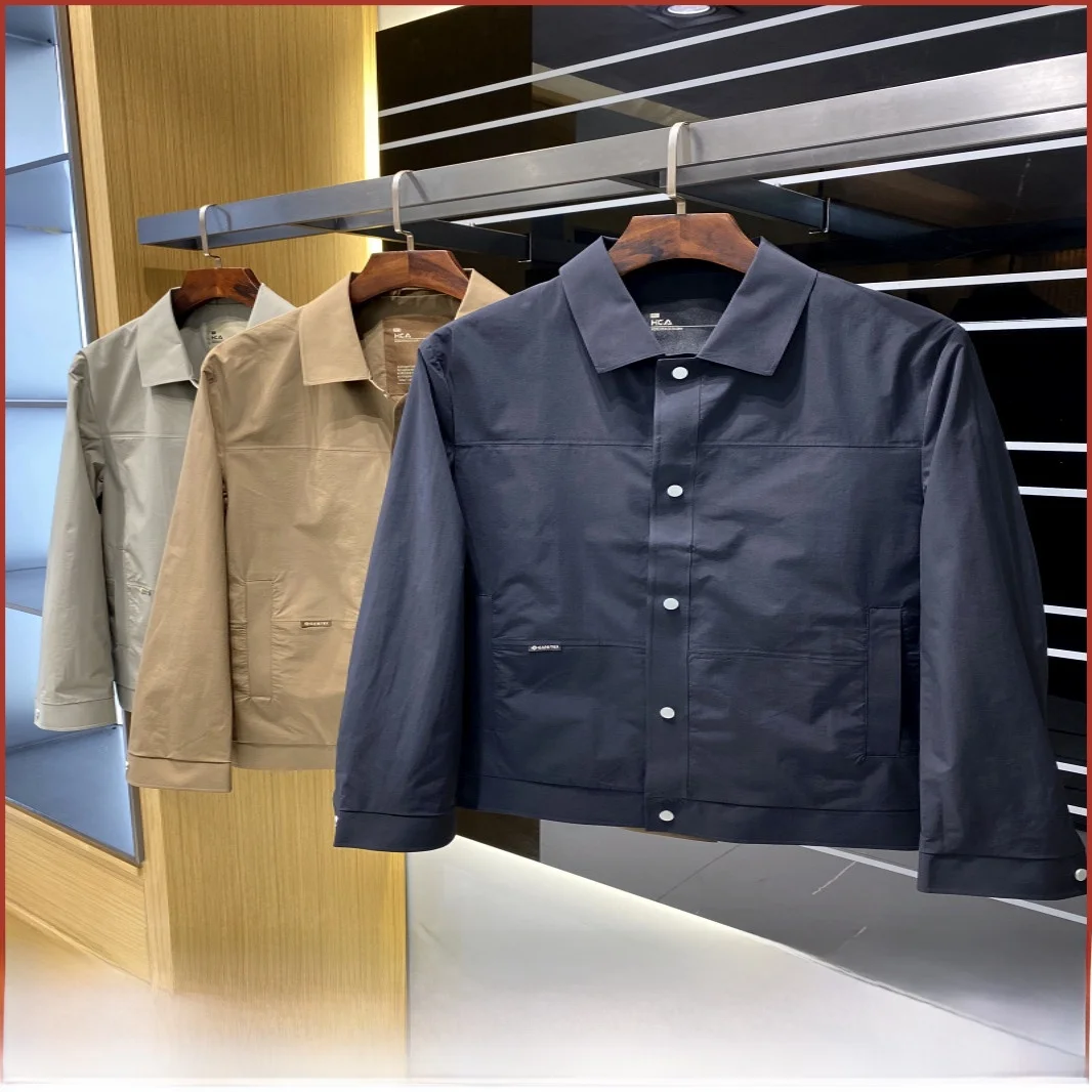 

Light Busin! Outdoor Fabric! Spring New Men's High-End Notch Collar Sl Lightweight ort Windbreaker Jaet