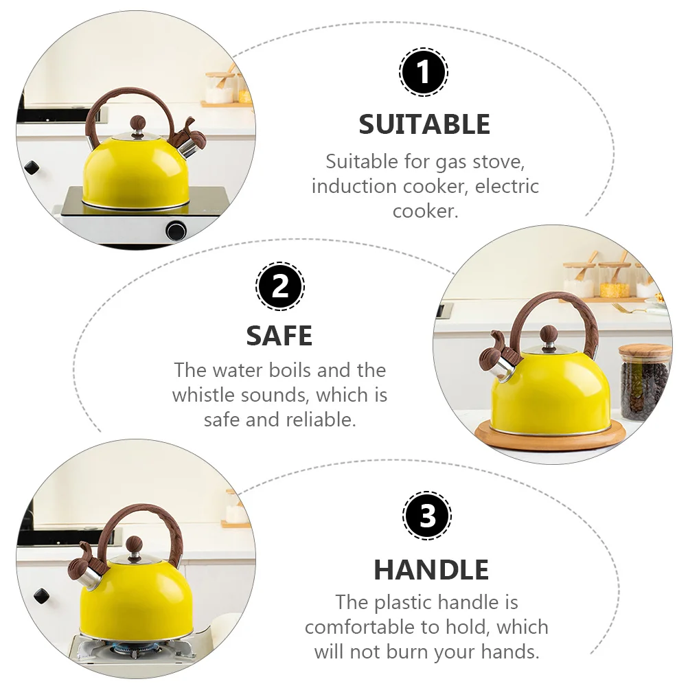 

1Pcs Kettle Stainless Steel Kettle for Gas Stove Induction Cooker Boiling Water Teapot Whistling Teapot