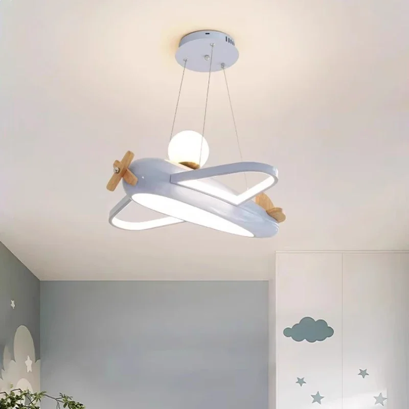 Airplane Lamps Modern Children's Room Chandeliers Led Simple Creative Baby Nursery Little Boy Girl Bedroom Home Decor Chandelier