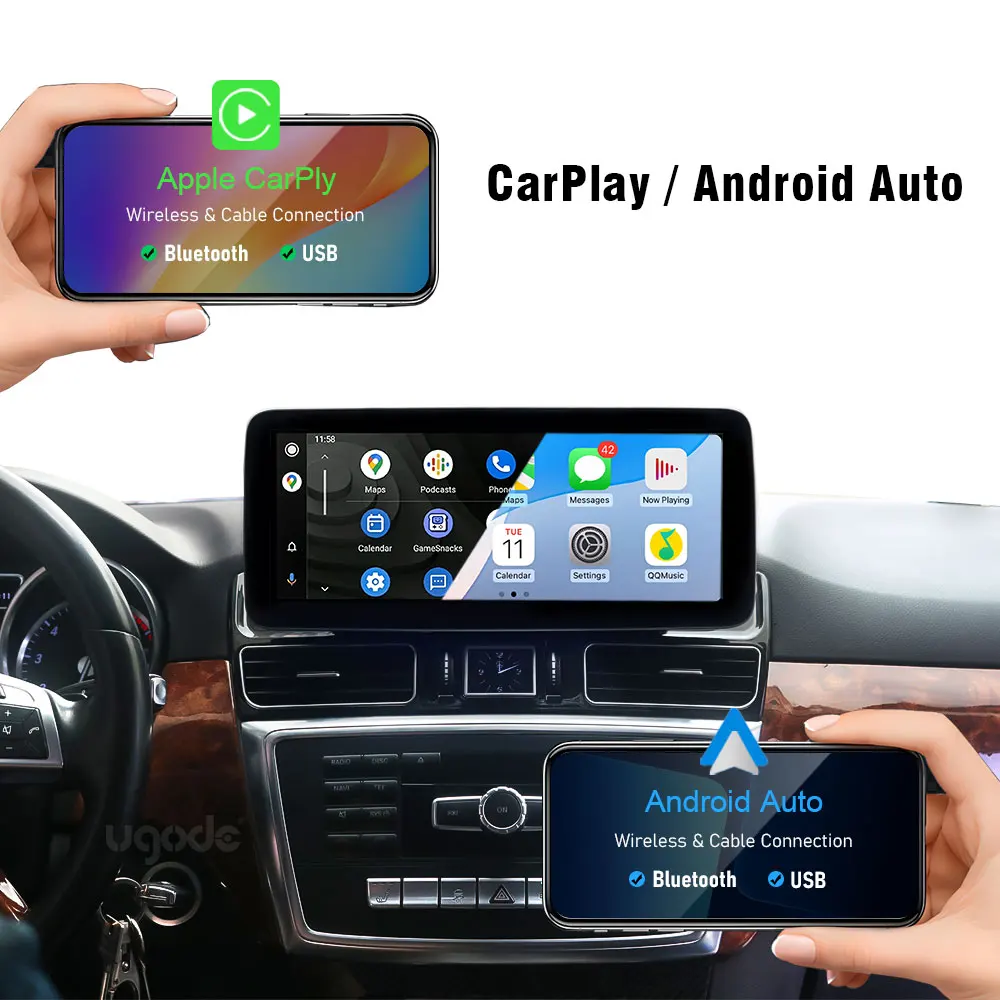Ugode Linux CarPlay GPS Auto Screen Car Radio Upgrade for Mercedes Benz  ML W166 GL X166