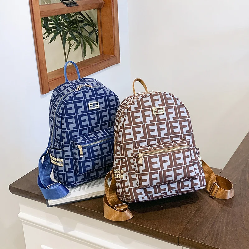 

2025 Trendy Backpack for Women - Stylish Two-Zip Rucksack with Color Block Design, Fashionable Laptop Bag & Travel Daypack