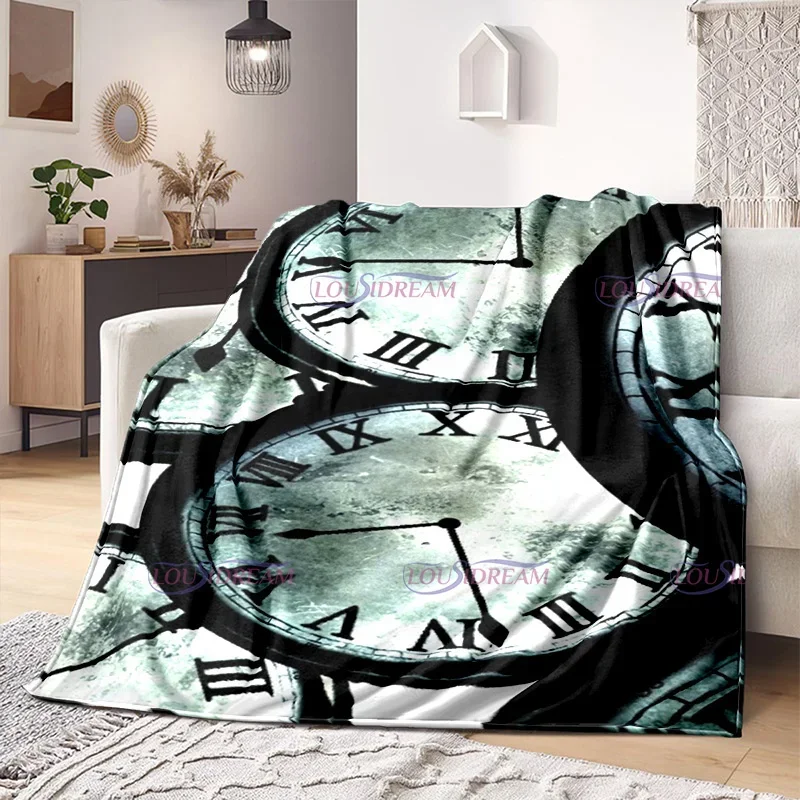 Fashion Anime Blanket Sofa Winter Steins;Gate Warm Bed Fleece Custom Nap Home Fluffy Soft Blankets King Size Microfiber Bedding