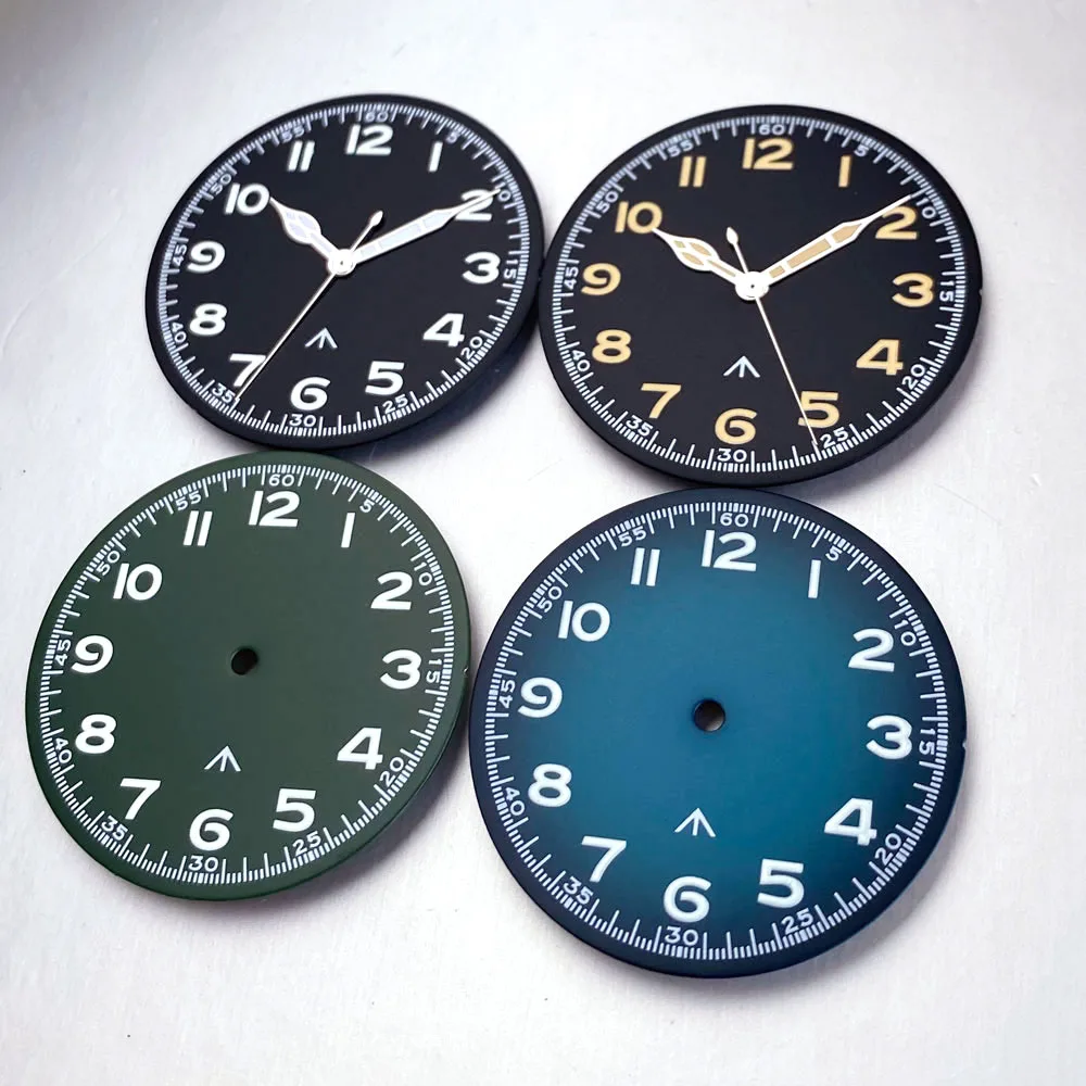 Nologo Vintage 33.5mm VH31 Watch Dial for Pilot Diver Watch VH31 NH35 NH36 NH37 ETA 2824 Miyota 8215 Watch Hand Set Watch Parts
