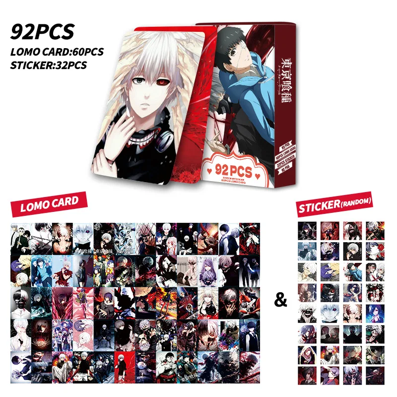 

92pcs Tokyo Ghost LOMO Cards Stickers Cartoon Figures Kaneki Ken Bai Photo Card Greeting Bookmarks Fans Collect Souvenirs Cards