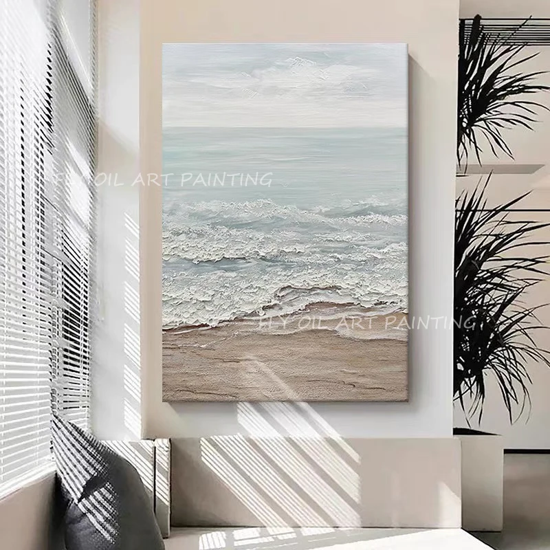 

Simple pure nordic beautiful Oil Painting on Canvas 100% Hand-painted canvas knife gift Wall Art as a gift decoration