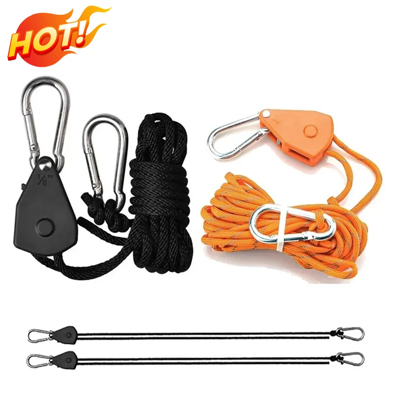 Camping Tent Rope Tensioner Lanyard Hanging Awning Tensioner Ratchet Hanger Pulley Lift Pulley Hook Camping Hook Accessories