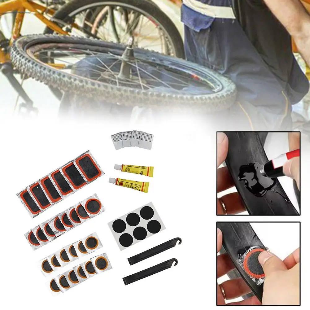 Bicycle Tire Repair Kits Tools Cycling Inner Tube Patching Patch Cold Glue Sealant Fix Portable Tyre Tirekit Filler Free S7A6