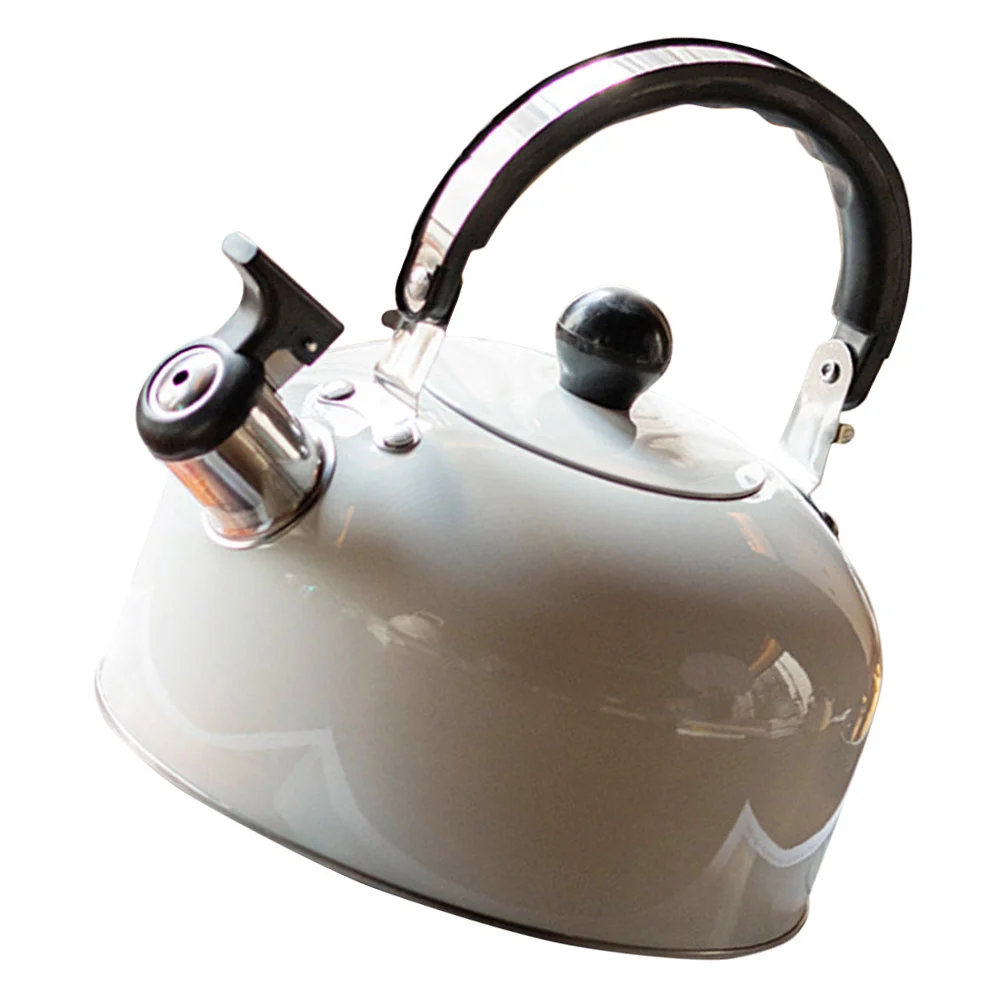 Gray Tea Kettle Electric Whistle Infuser Whistling Water Boiler Stovetop Teapot Kettles for Boiling Travel