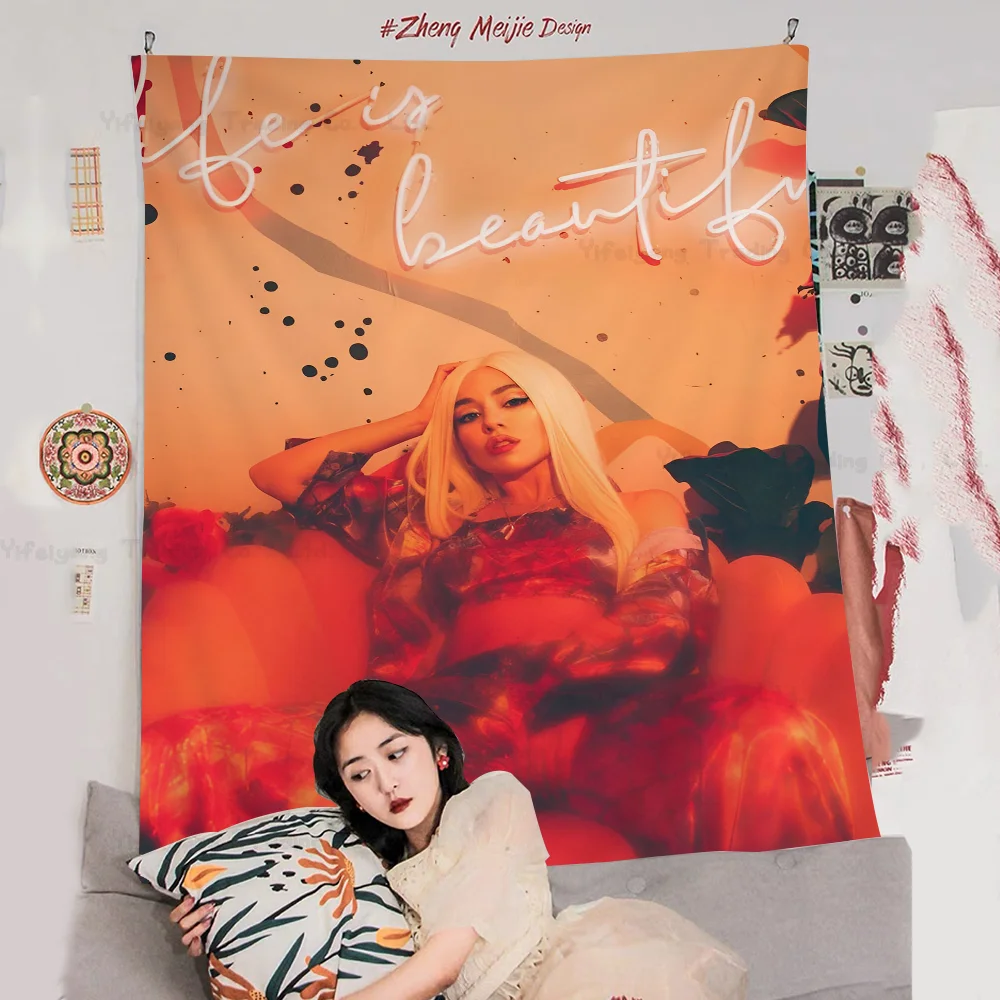 

Singer A-Ava Max Tapestry Anime Tapestry Hippie Flower Wall Carpets Dorm Decor Wall Hanging Home Decor