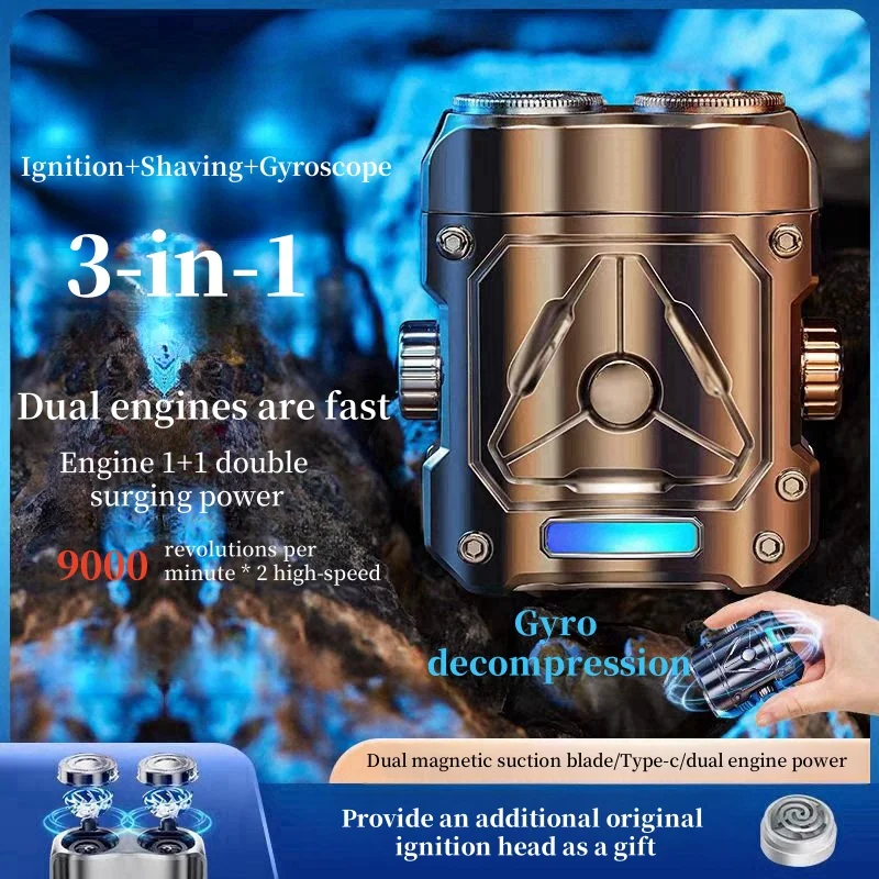 New Metal Fingertip Mechanical Gyroscope Multifunctional Lighter Portable Rechargeable Decompression Lighter Men's Special Gift