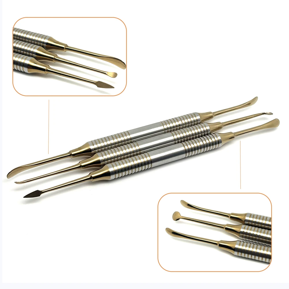 Dental Titanium 3Pcs Dental Surgical Implant Periosteal Elevator Separator Peristeel Splitter Instruments Tools