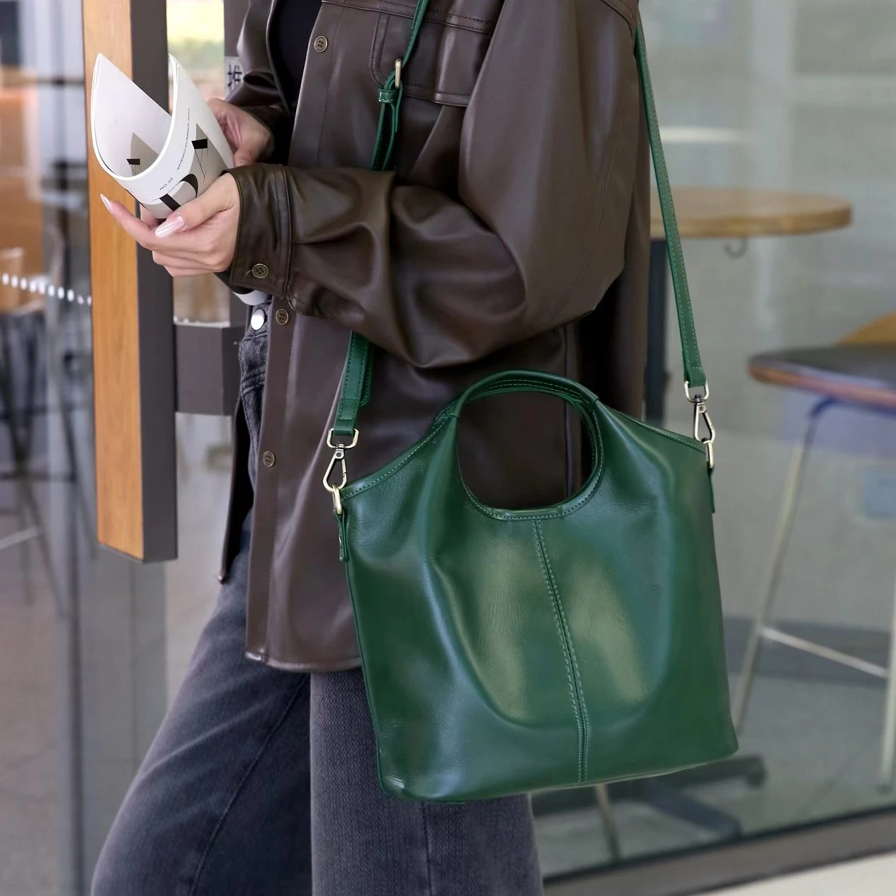 YANATARI Genuine leather woman bag shoulder bag Handbags ladies crossbody bags luxury designer minimalism tote bag Bucket Bag