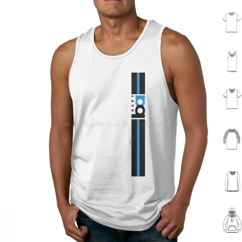 Bart Logo Pattern ( Bay Are Rapid Transit ) Racing Stripe Design Tank Tops Vest Sleeveless Bart Bart Trains Logo Bay Area