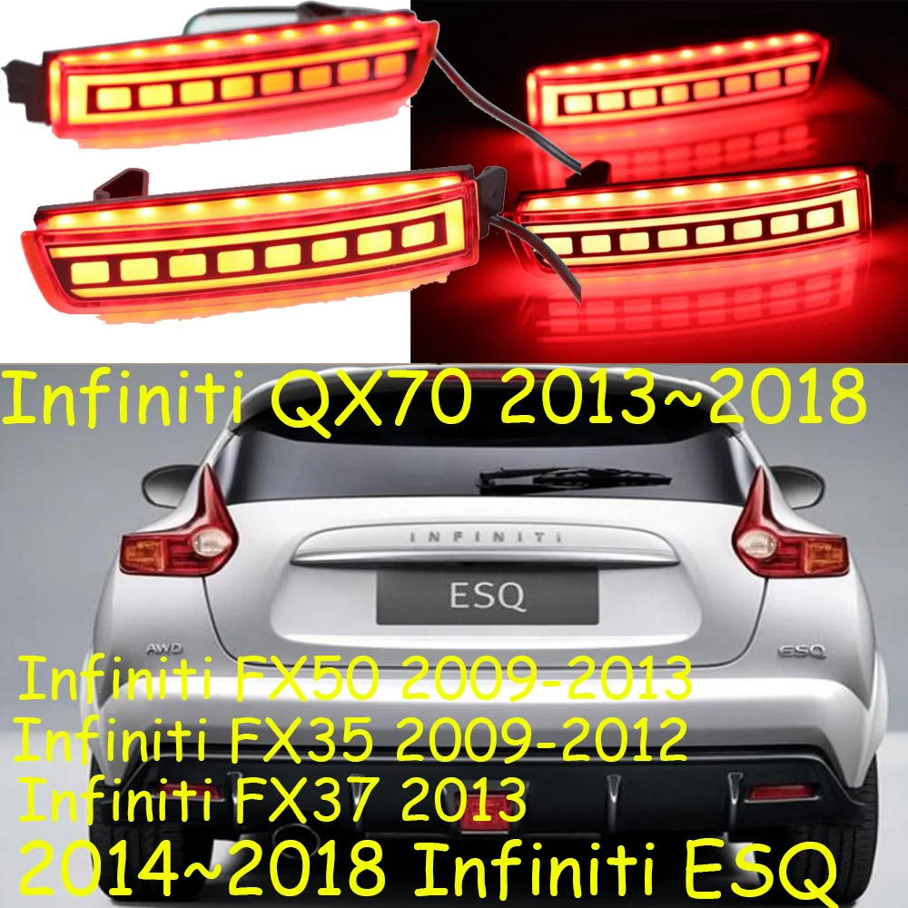 Car Styling 2pcs Infiniti FX37 FX35 FX50 ESQ QX70  LED Rear Bumper Lights Brake Tail Light Reflector Light Rear Lamp