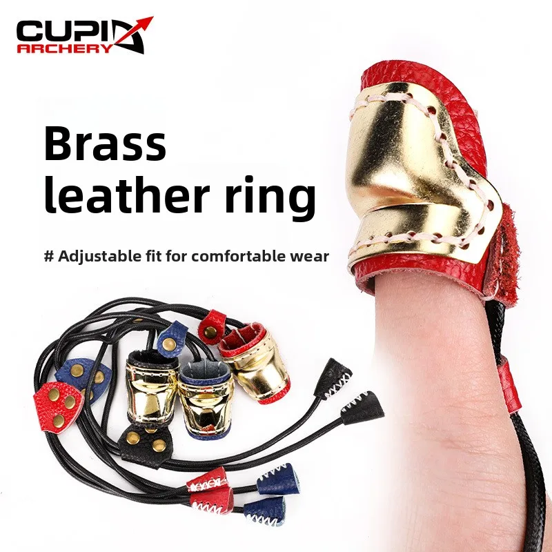 

Bow and Arrow Equipment -brass Leather Finger Guards Traditional Archery Release Leather Finger Guards Outdoor Archery Equipment