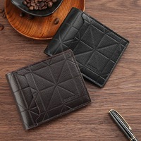 Men's Short Wallet Business Simple Thin Retro High End Soft Leather Clip Youth Ultra Thin Wallet Card Bag Coin Purse