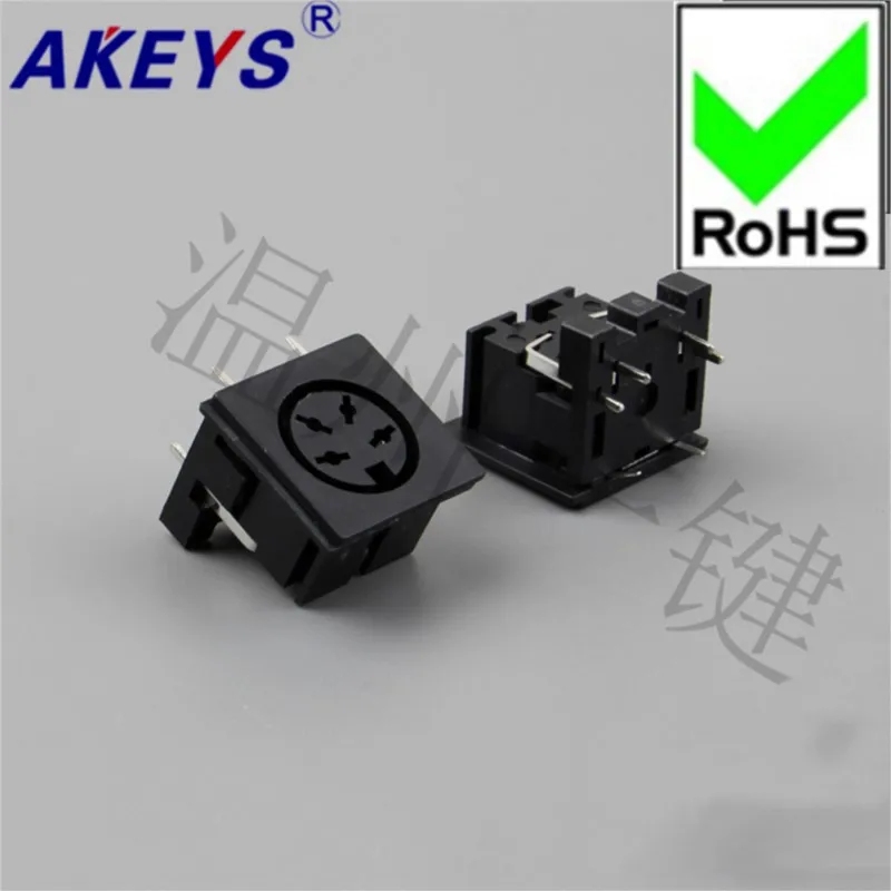 10PCS DS-4-03สแควร์ขนาดใหญ่ Terminal Connector ขนาด4-Core 6-Pin ซ็อกเก็ต4PIN Pin DIN แม่ที่นั่ง