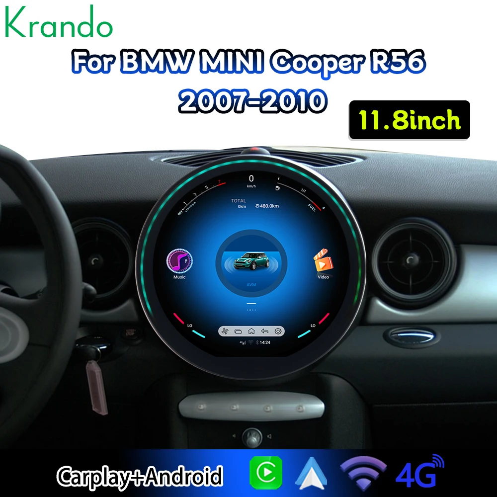 Krando 11.8'' Android Head Unit For Mini Cooper R56 2006-2013 Car Stereo Navi GPS Wireless Carplay
