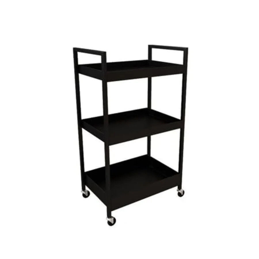 

Storage Trolley Storage Rack Cart, Beauty Salon Nail, Flower, Iron Art Wheeled Shelving Organizer Black