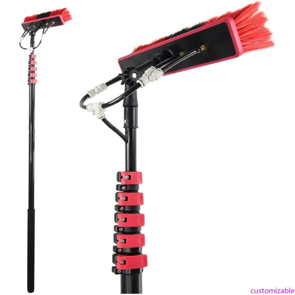 

Алюминиевый телескопический шест для мытья окон с подачей воды, выдвижная щетка для наружной уборки